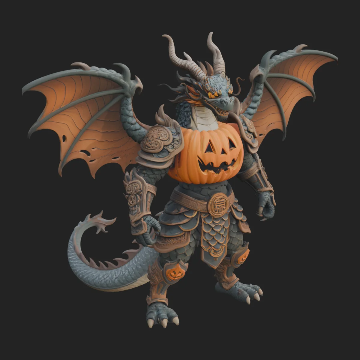 Winged Dragon Demon Statue Design 11