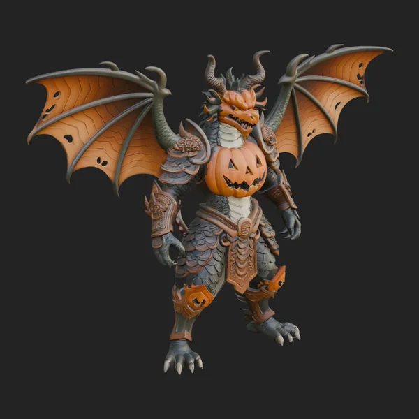 Winged Dragon Demon Statue Design 12