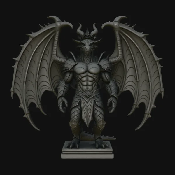 Winged Dragon Demon Statue Design 3