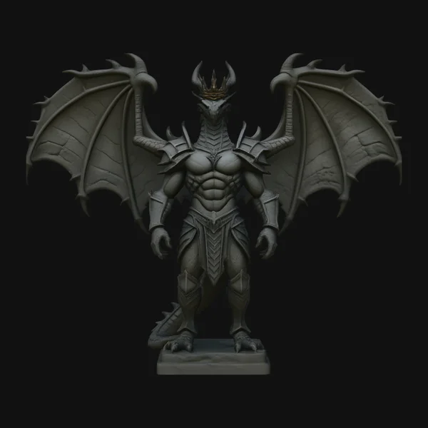 Winged Dragon Demon Statue Design 4