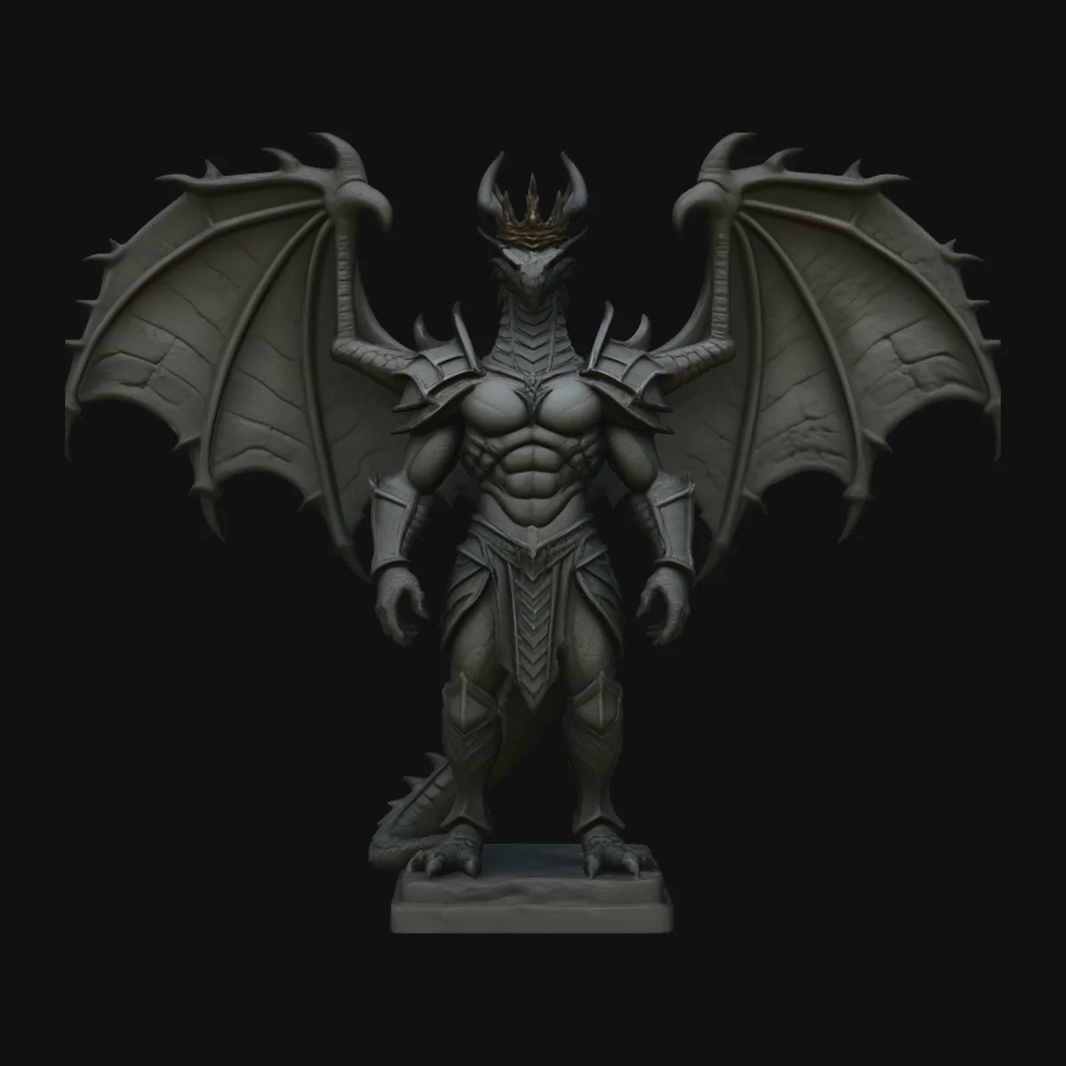 Winged Dragon Demon Statue Design 4