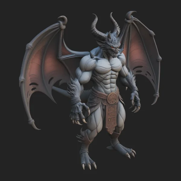 Winged Dragon Demon Statue Design 5