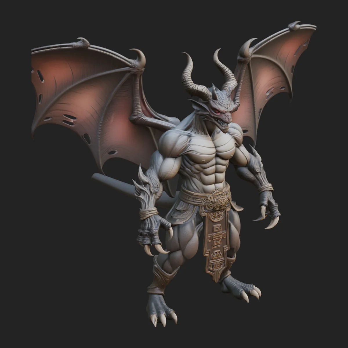 Winged Dragon Demon Statue Design 6