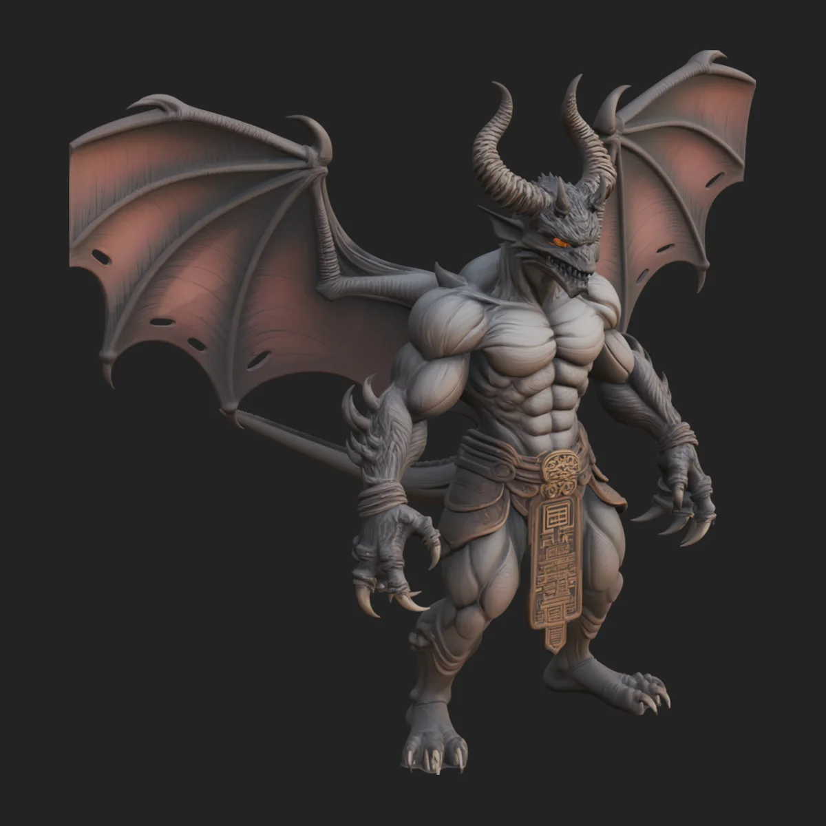 Winged Dragon Demon Statue Design 7