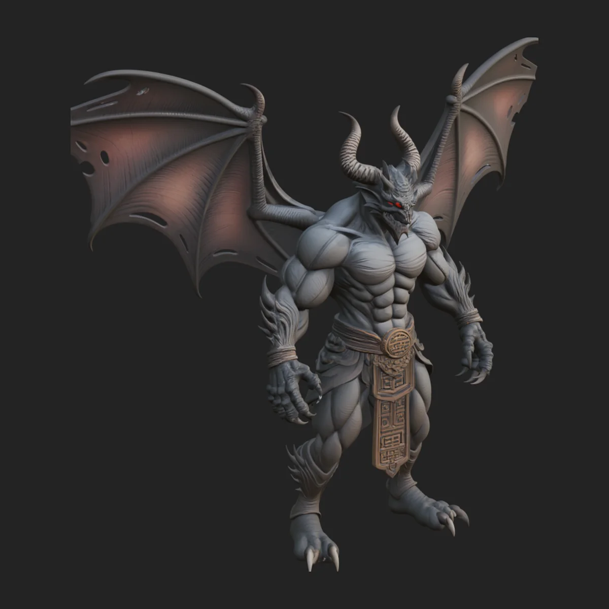 Winged Dragon Demon Statue Design 8