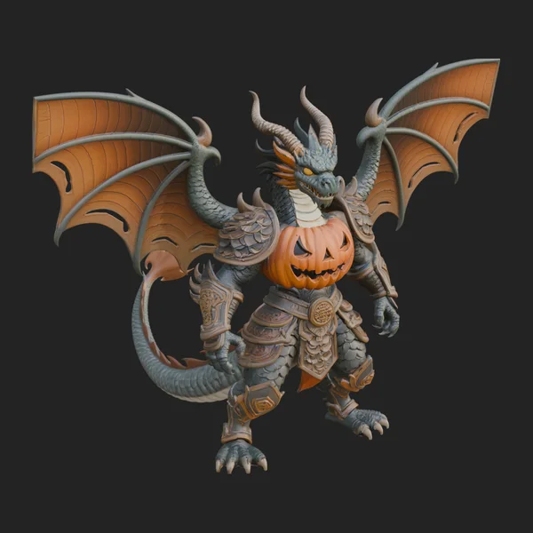 Winged Dragon Demon Statue Design 9