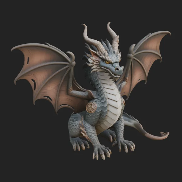 Winged Dragon Statue Design 3