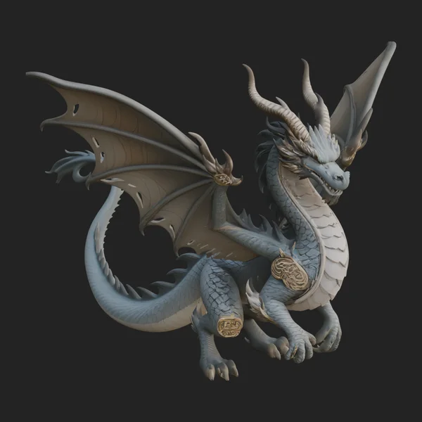 Winged Dragon Statue Design 4