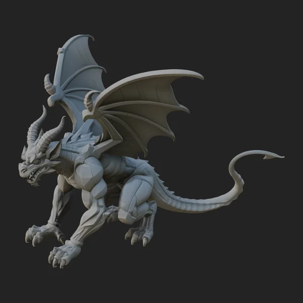 Winged Dragon Statue Design 7