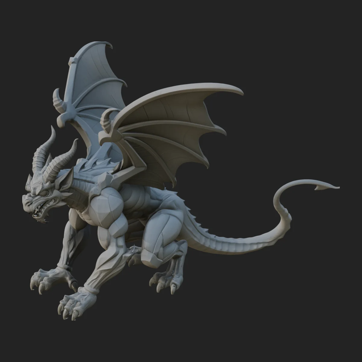 Winged Dragon Statue Design 7