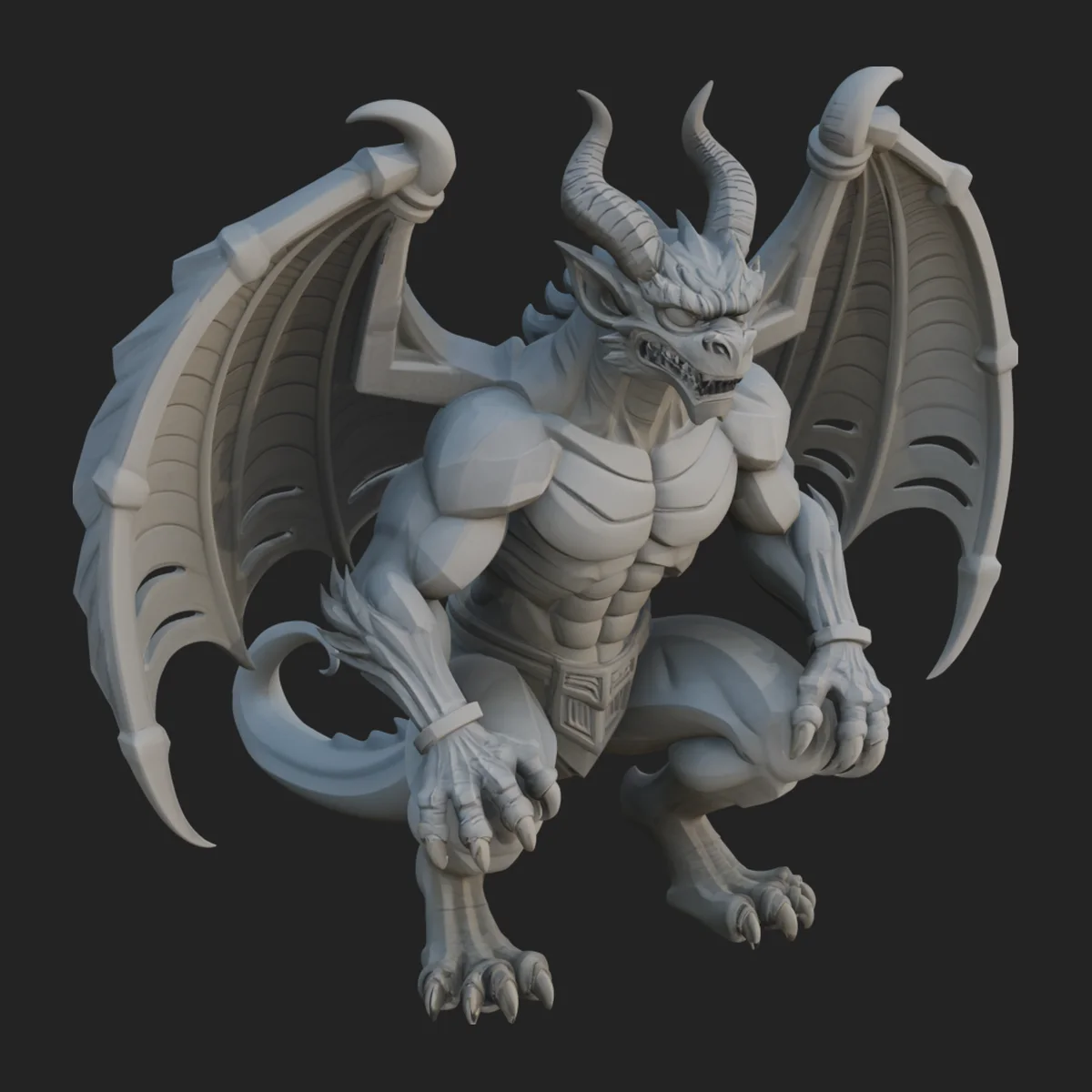 Winged Dragon Statue Design 8