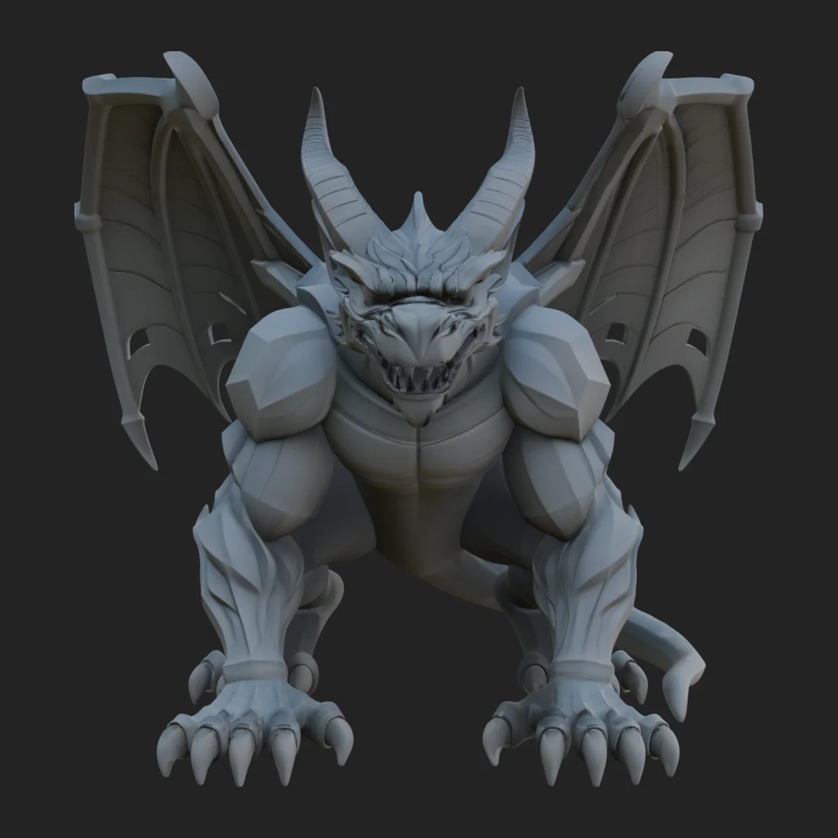 Winged Dragon Statue Design 9
