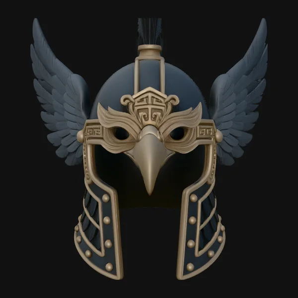 Winged Eagle Helmet Statue Design 2