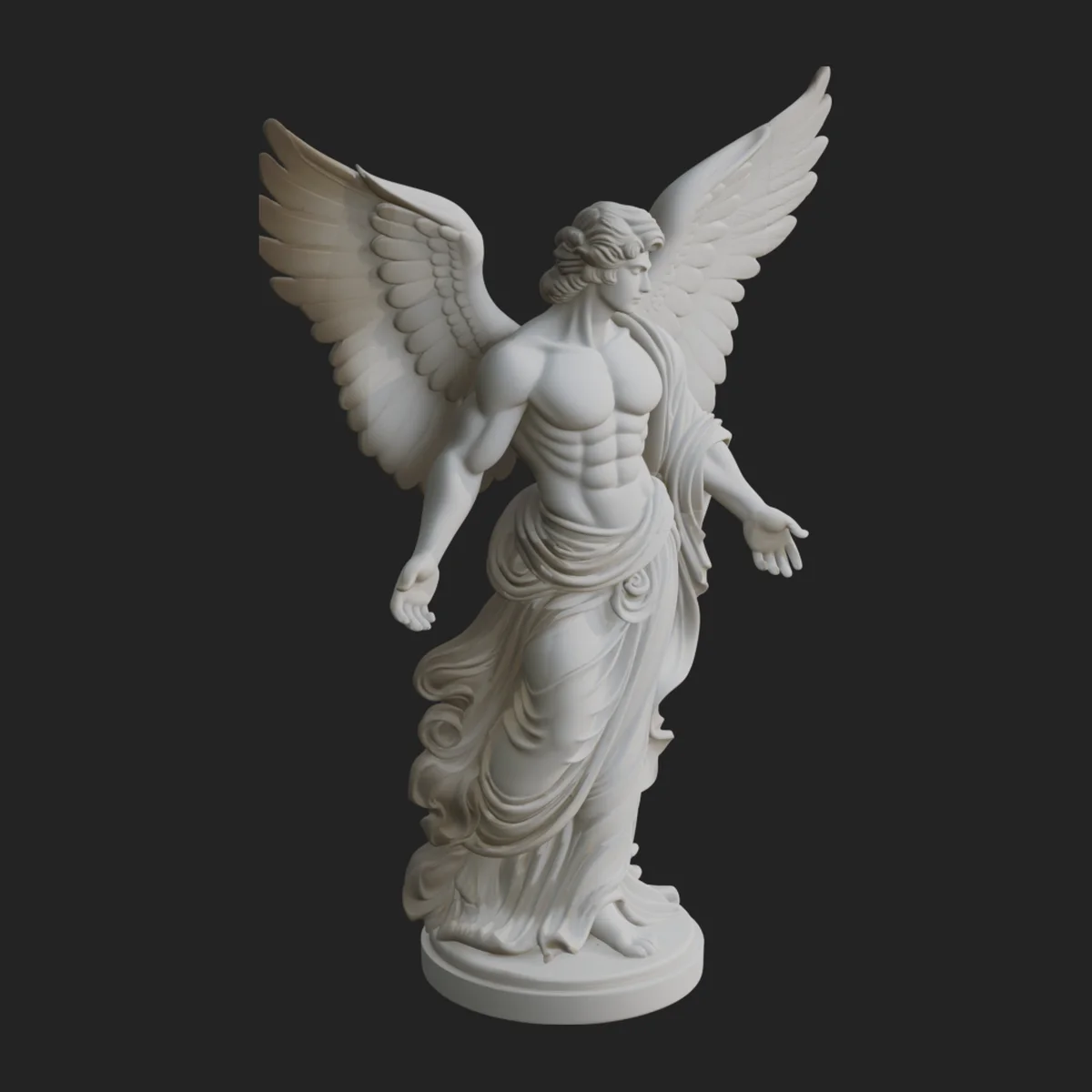 Winged Guardian Angel Statue Design 1