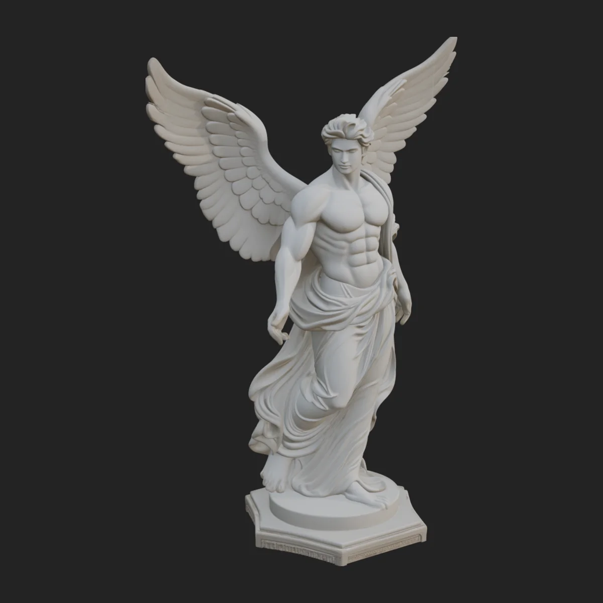 Winged Guardian Angel Statue Design 2