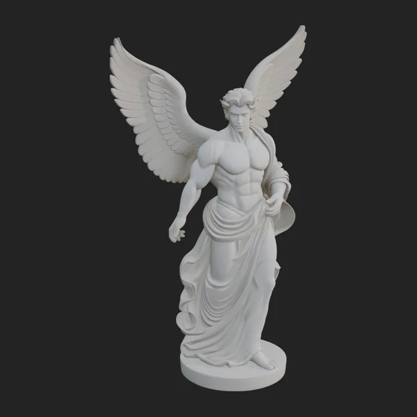 Winged Guardian Angel Statue Design 4