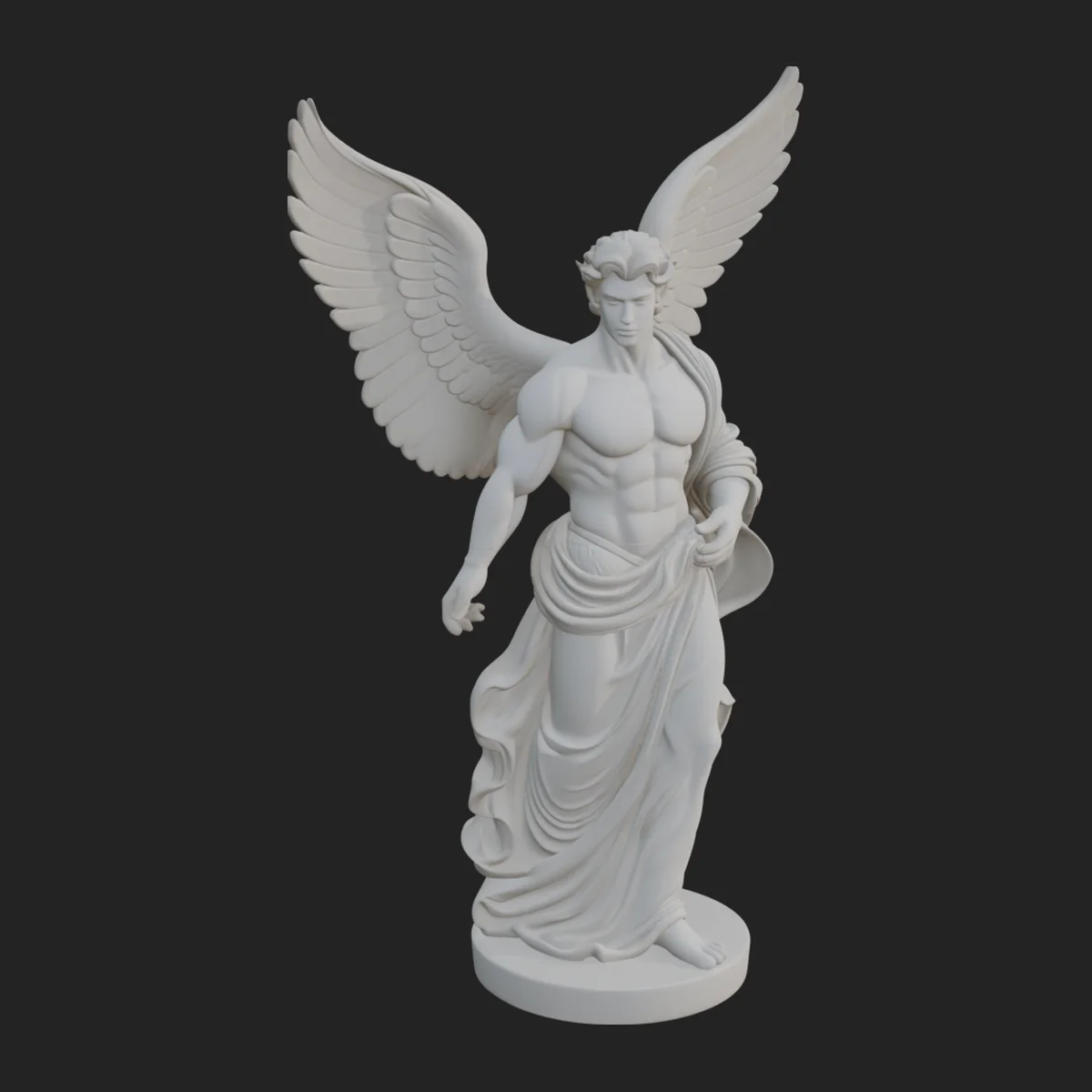 Winged Guardian Angel Statue Design 4