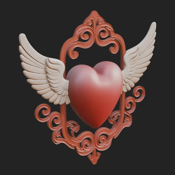 Winged Heart Frame Plaque Design 1
