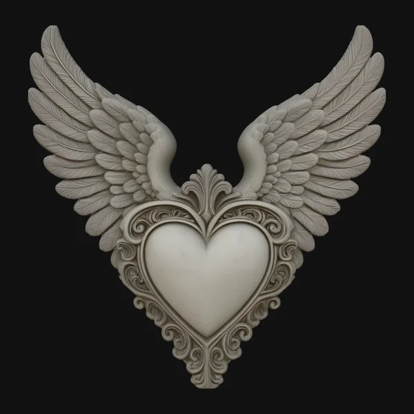 Winged Heart Pendant Design 1