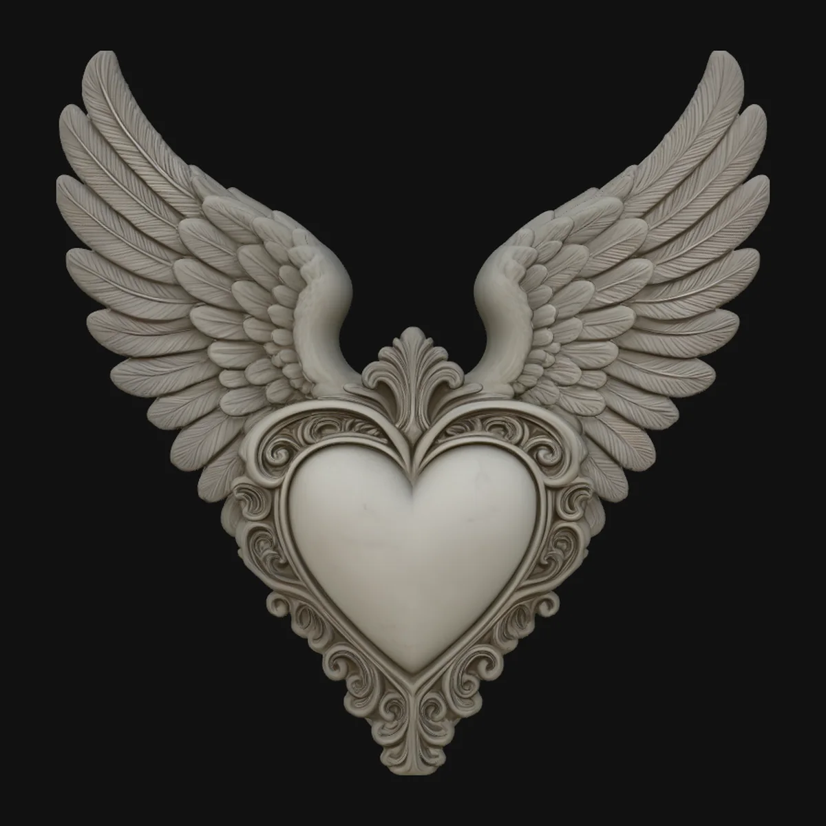 Winged Heart Pendant Design 1