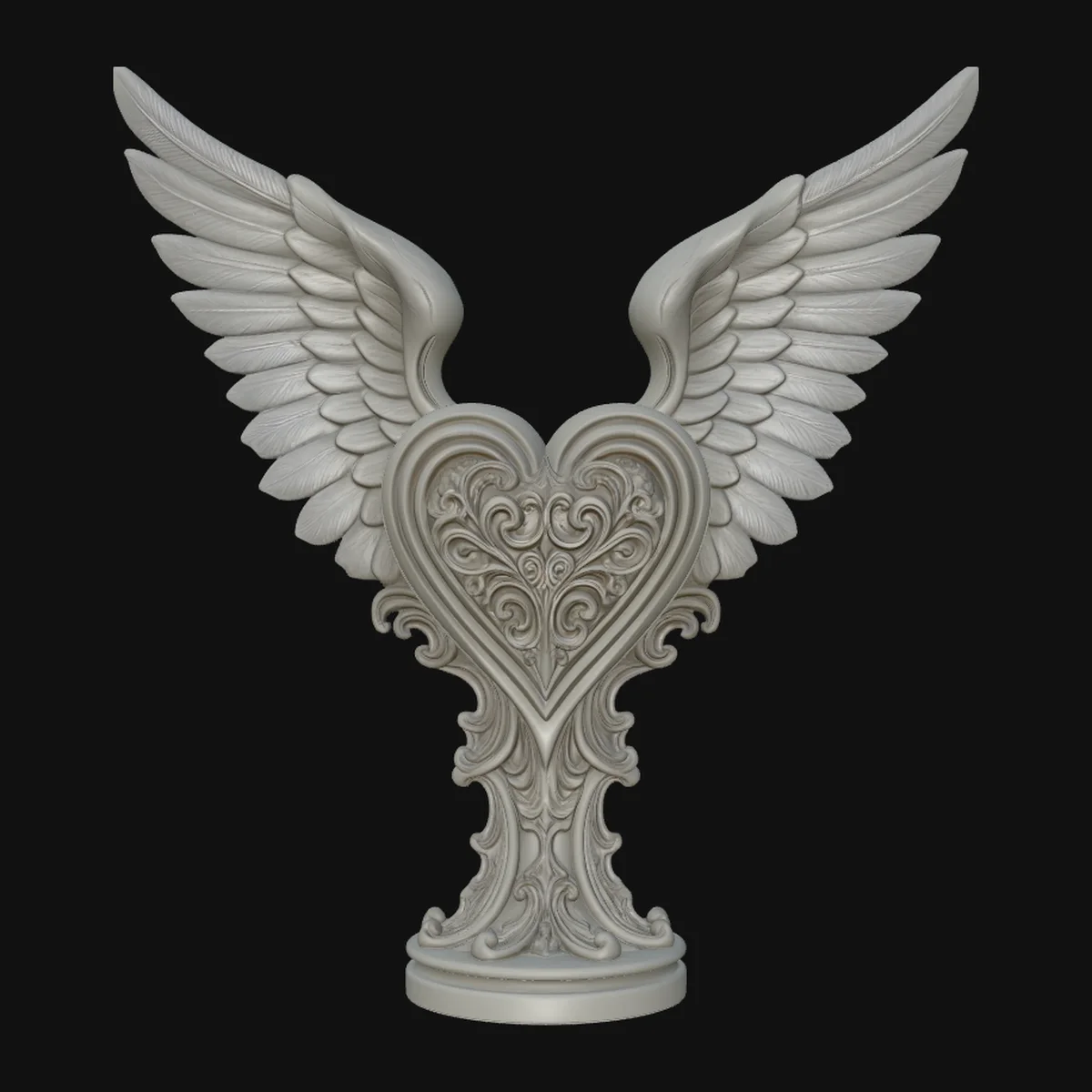 Winged Heart Pendant Design 11