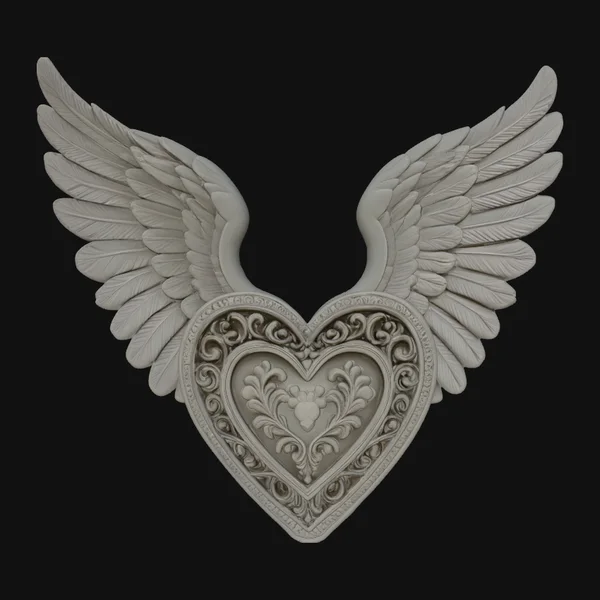 Winged Heart Pendant Design 2