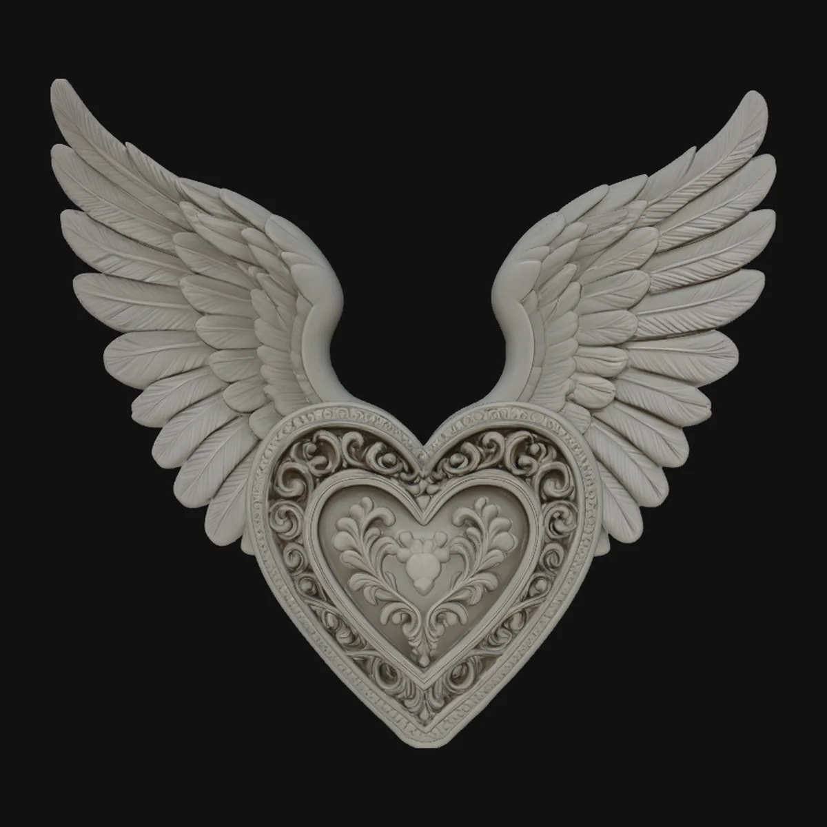 Winged Heart Pendant Design 2