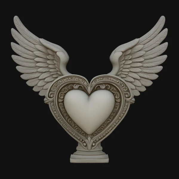 Winged Heart Pendant Design 3