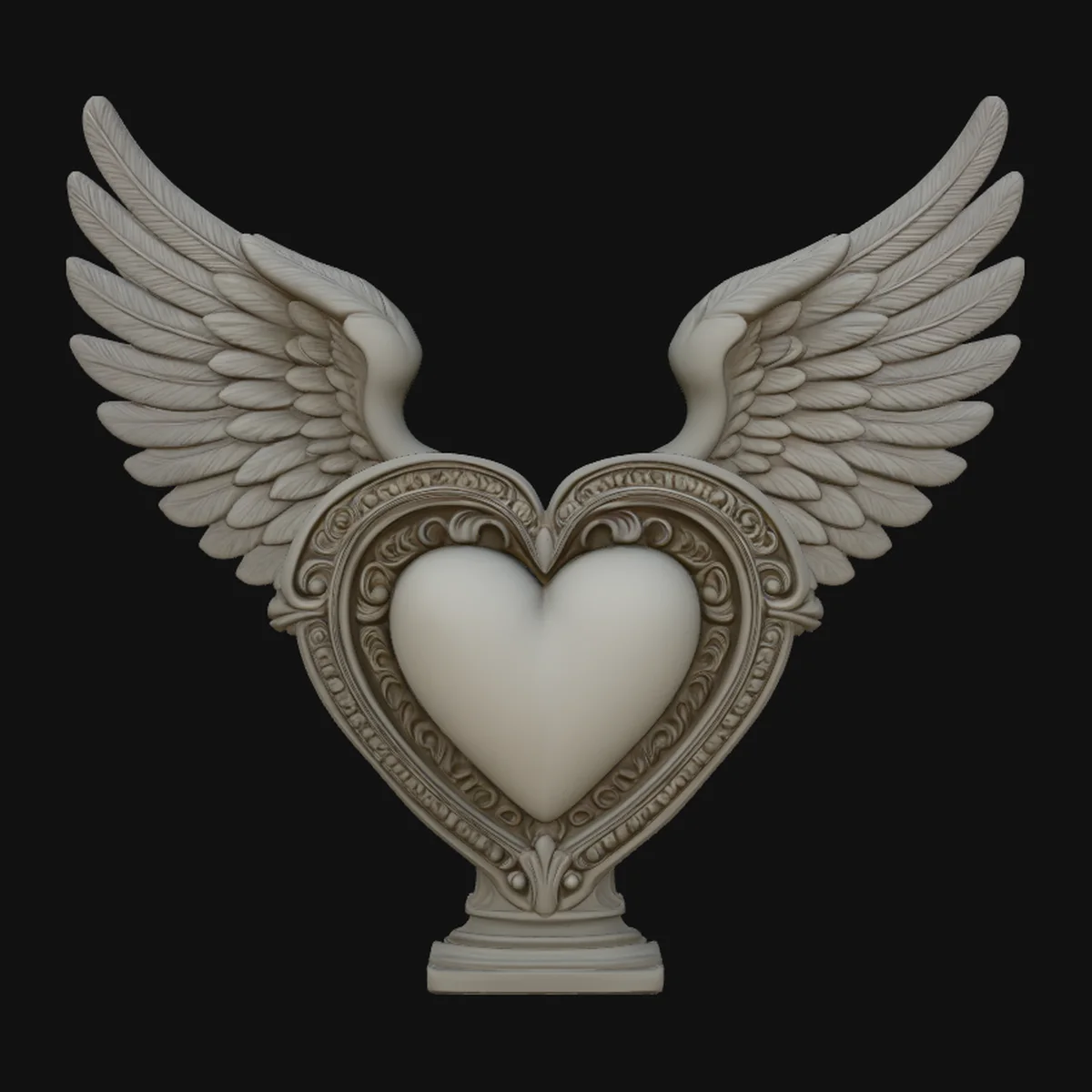 Winged Heart Pendant Design 3