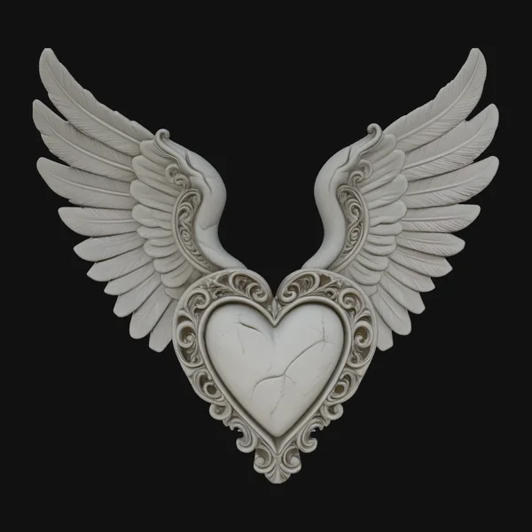 Winged Heart Pendant Design 4