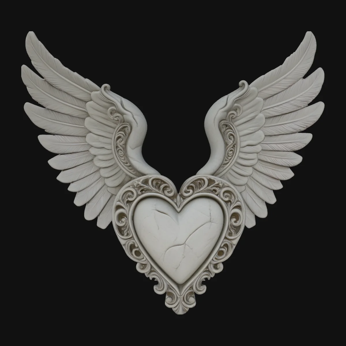 Winged Heart Pendant Design 4