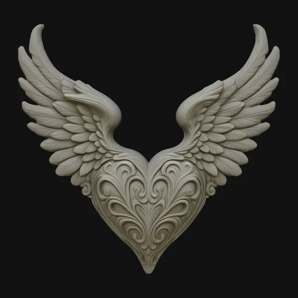 Winged Heart Pendant Design 5
