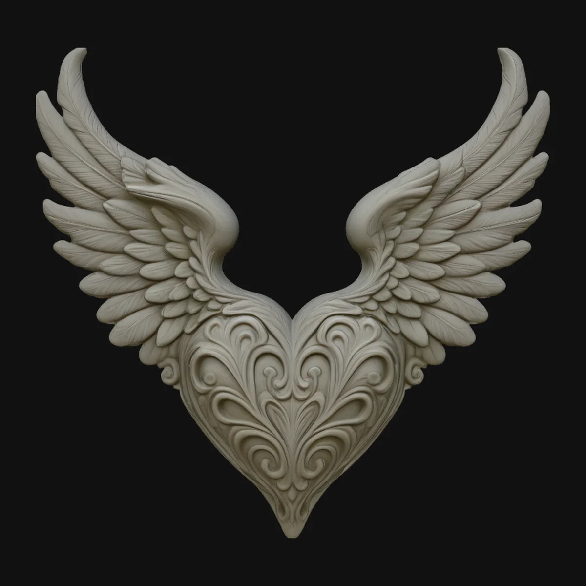 Winged Heart Pendant Design 5