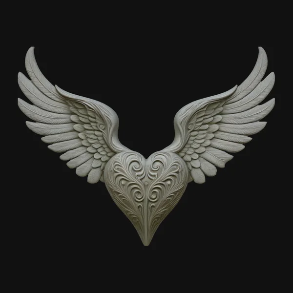 Winged Heart Pendant Design 6