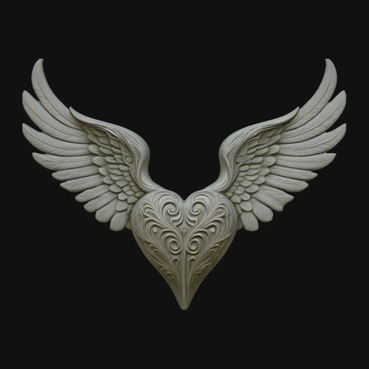 Winged Heart Pendant Design 6