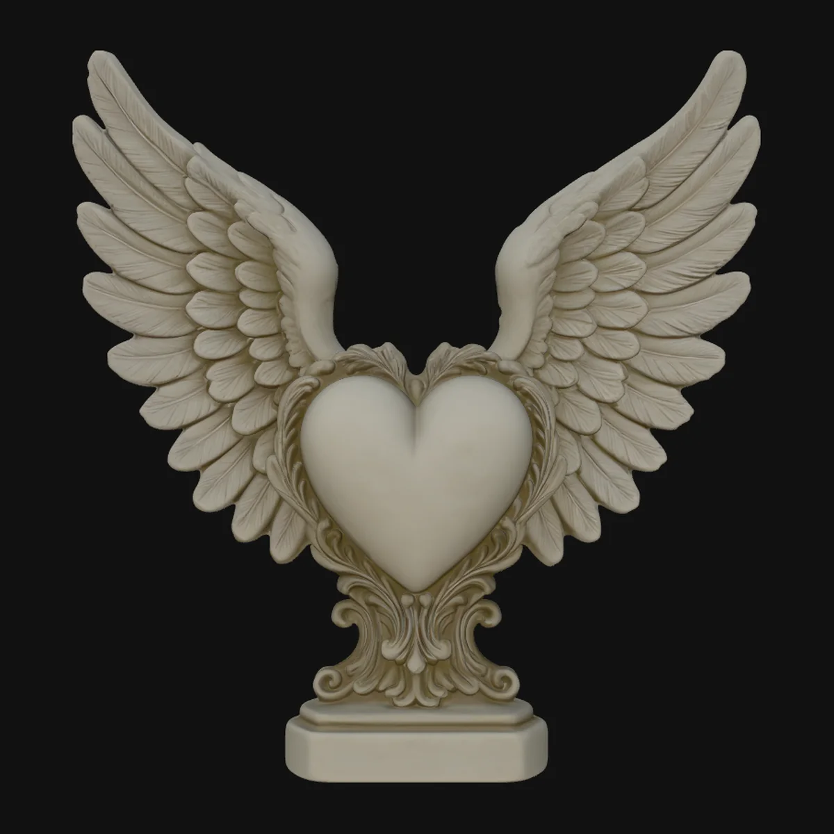 Winged Heart Pendant Design 7