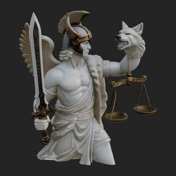 Winged Judgment God Statue Design 2