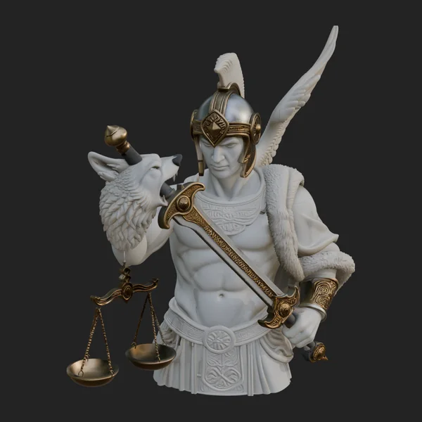Winged Judgment God Statue Design 3