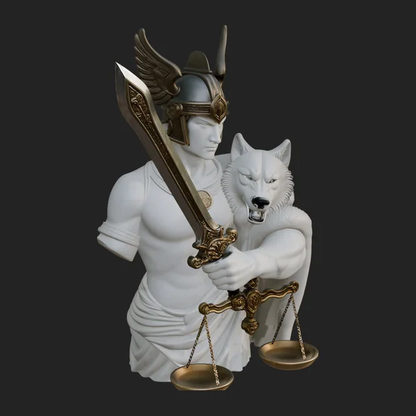 Winged Judgment God Statue Design 4