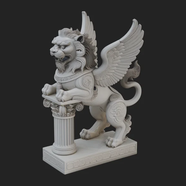 Winged Lion Column Monument Design 1