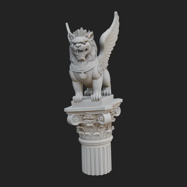 Winged Lion Column Monument Design 2