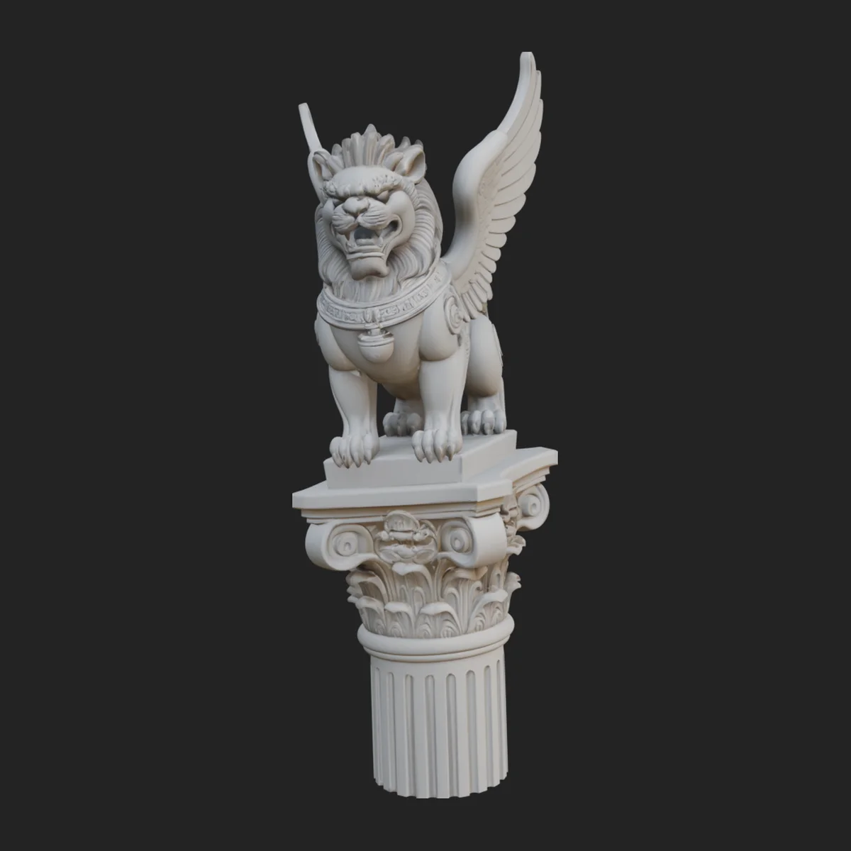 Winged Lion Column Monument Design 2