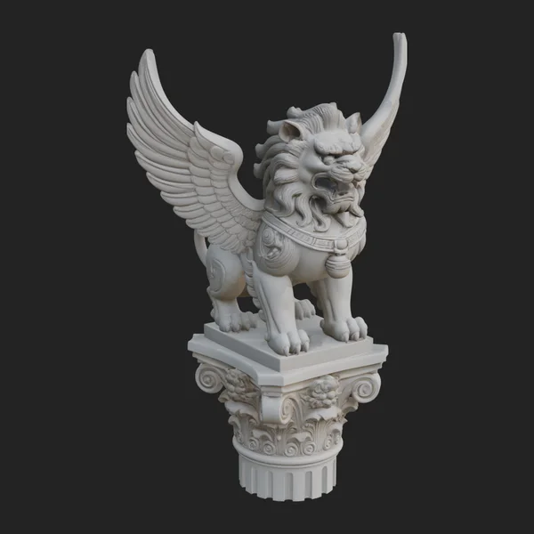 Winged Lion Column Monument Design 3