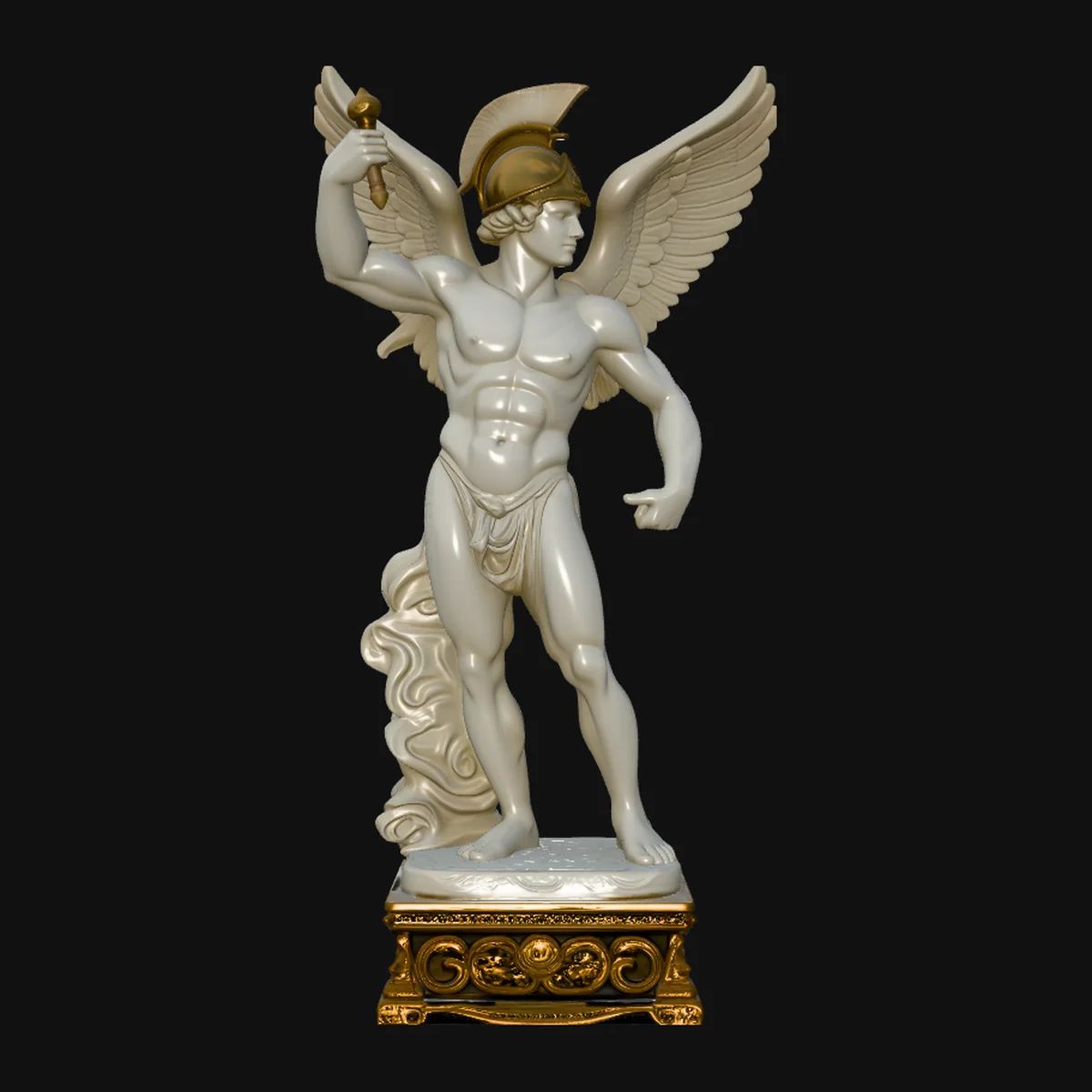 Winged Messenger God Statue Design 1
