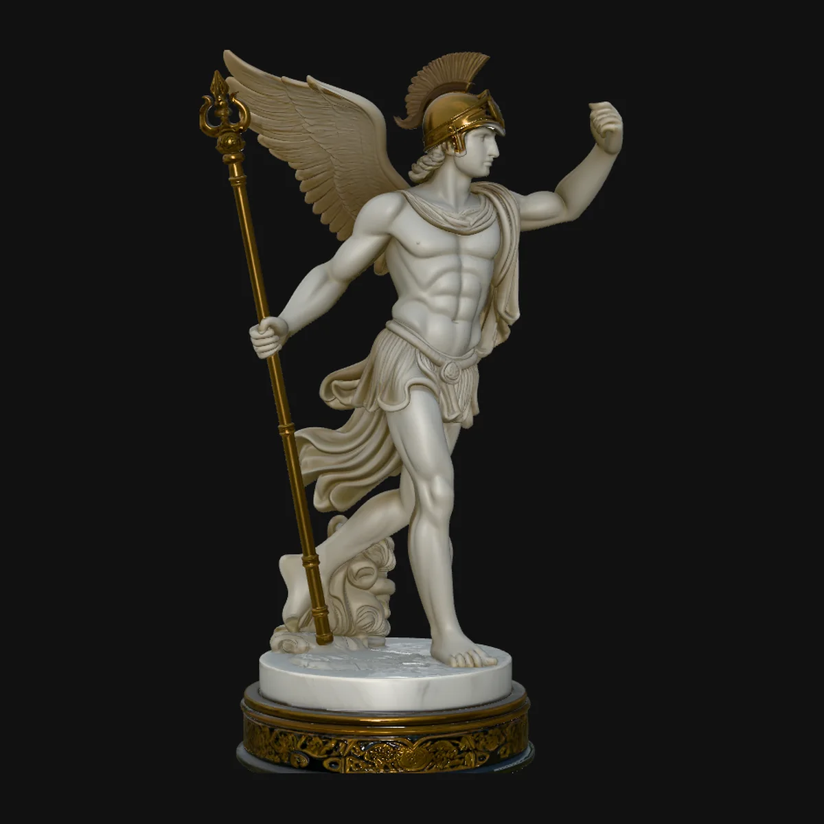 Winged Messenger God Statue Design 2