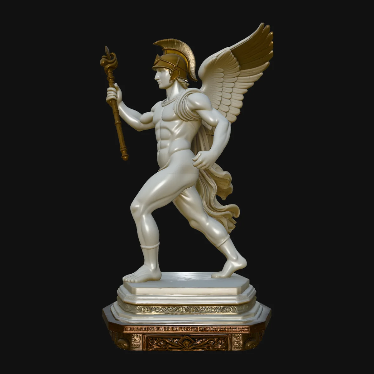 Winged Messenger God Statue Design 3