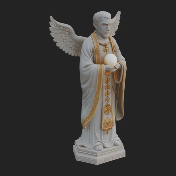 Winged Priest Statue Design 1