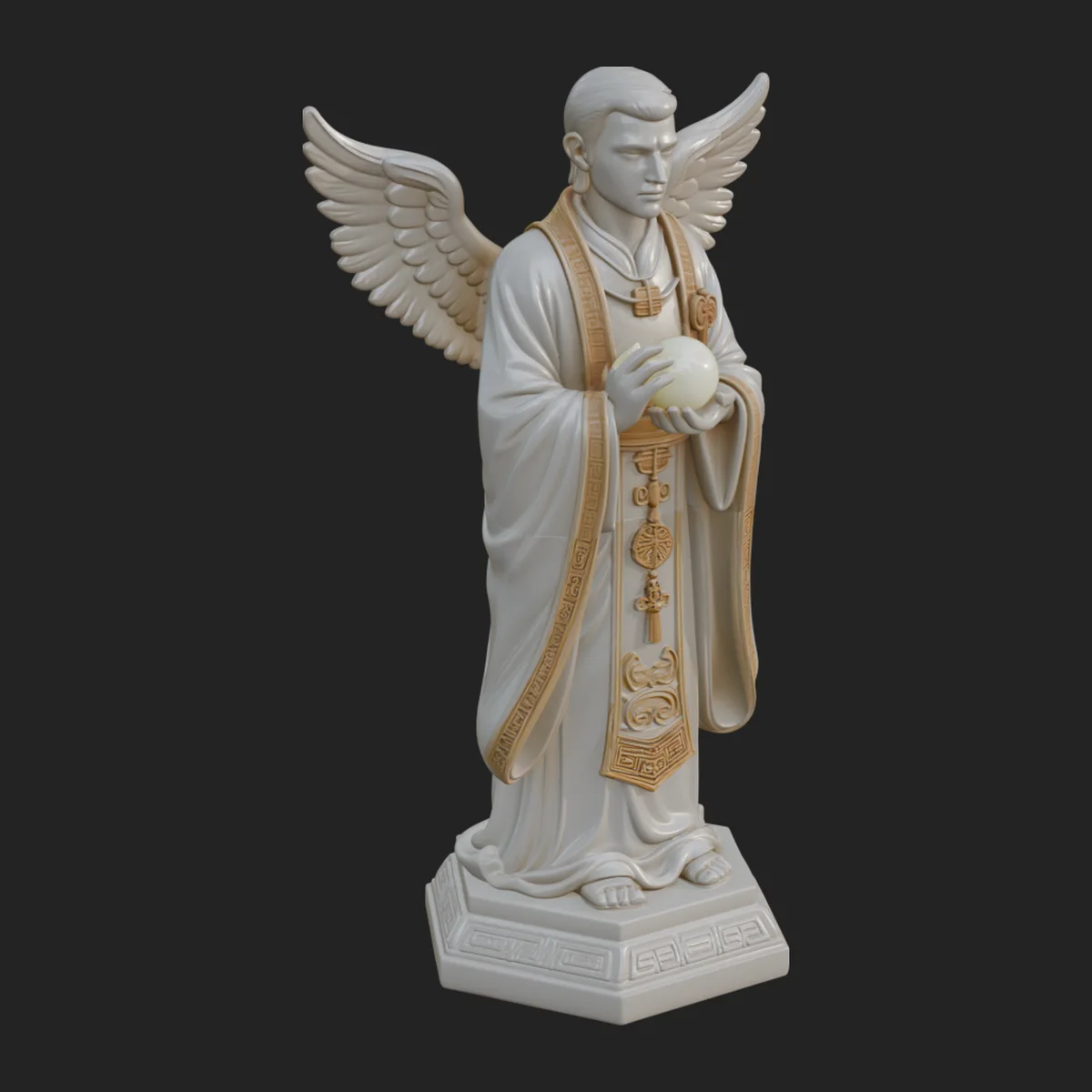 Winged Priest Statue Design 2