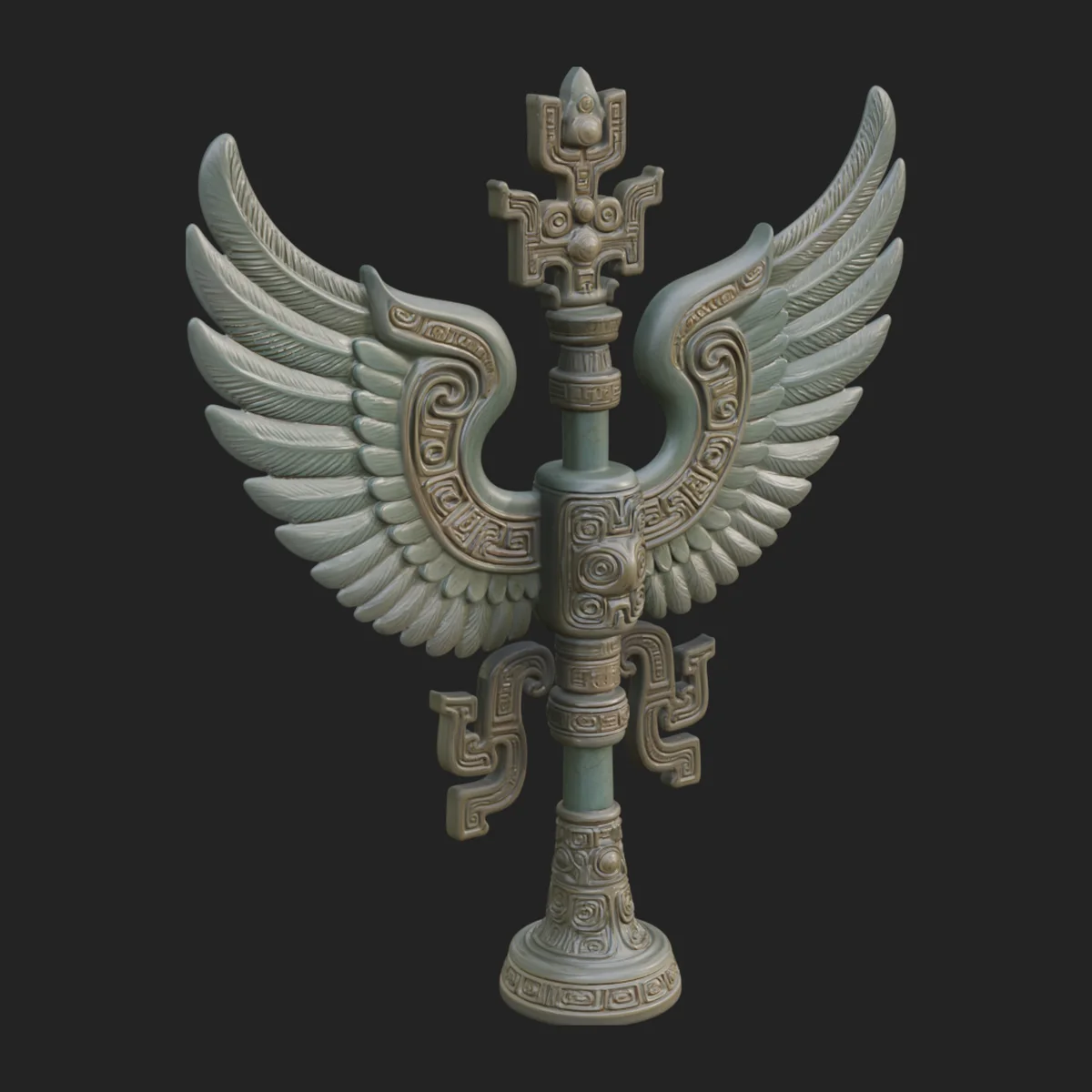 Winged Totem Ornament Design 2