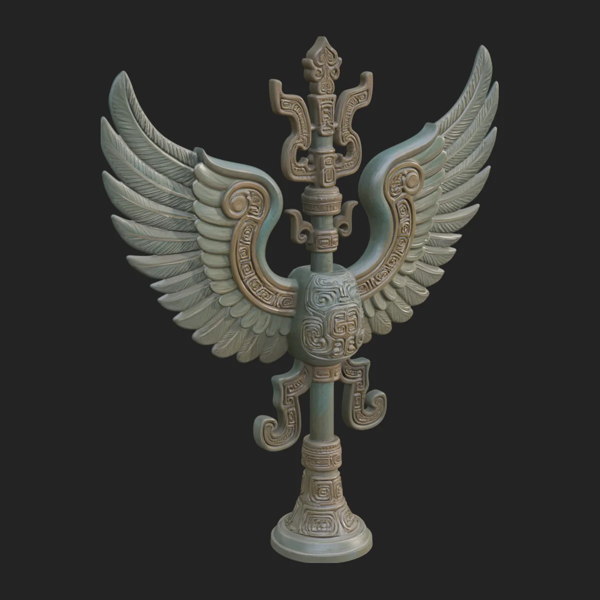 Winged Totem Ornament Design 3